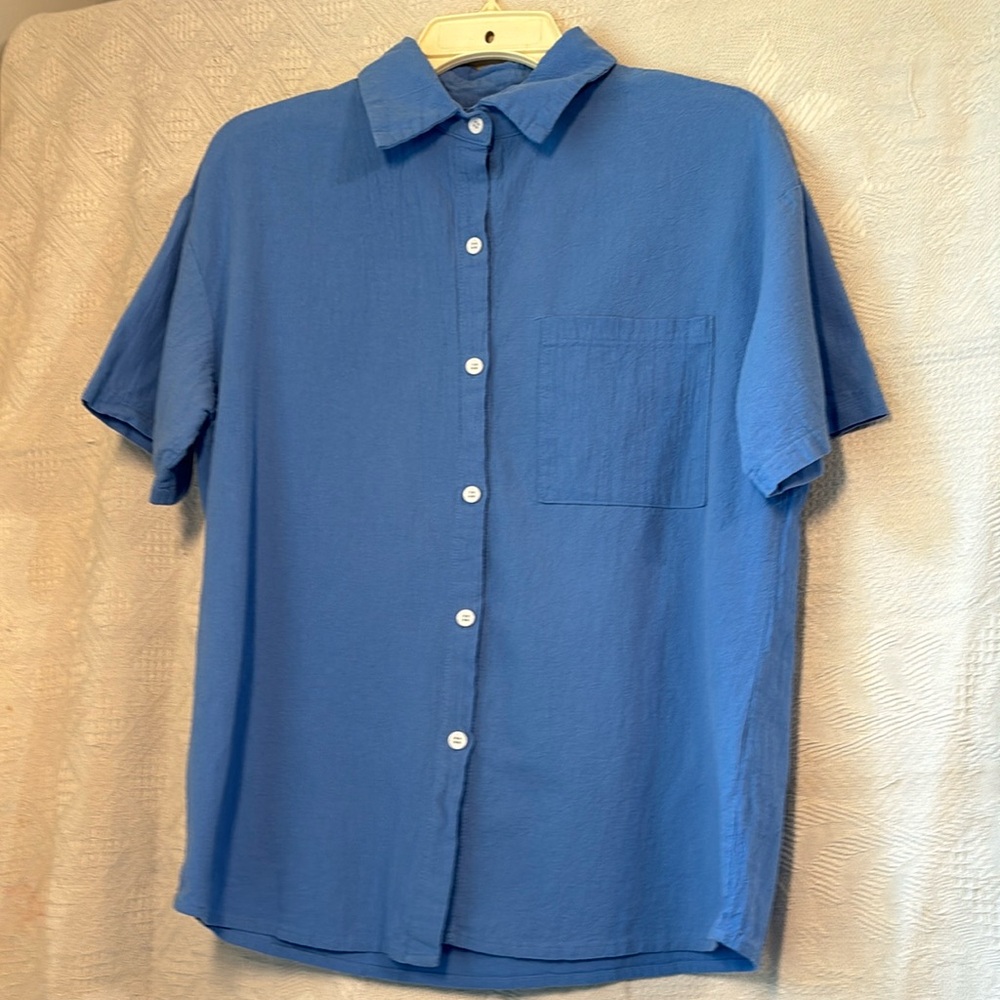 Shein button down short sleeve shirt